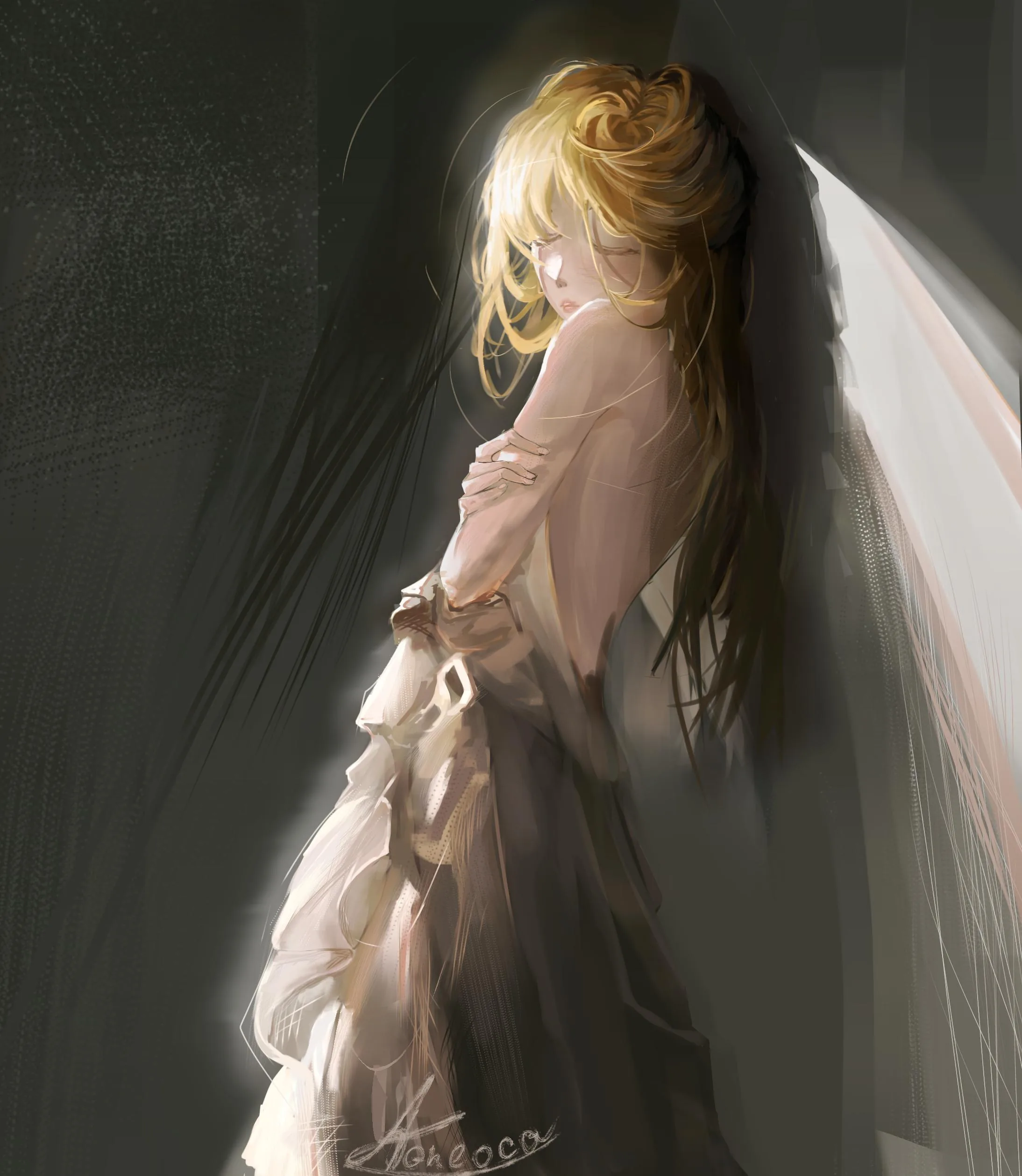 Fan art de Cassie / Cassia sur Reddit r/ShadowSlave (post original : 'Cassia').