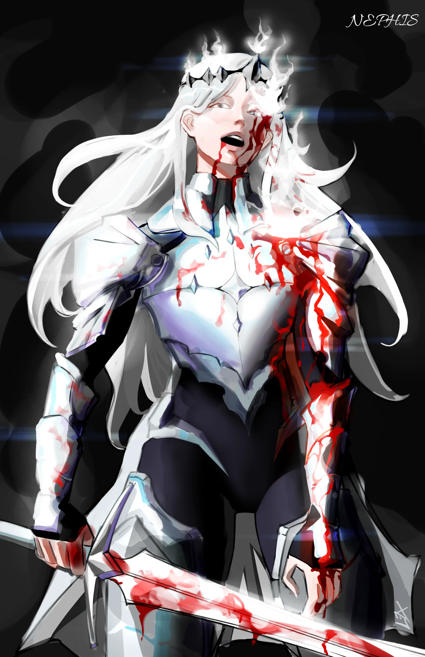 Fan art de Nephis sur Reddit r/ShadowSlave (post original : 'Nephis fanart by me').