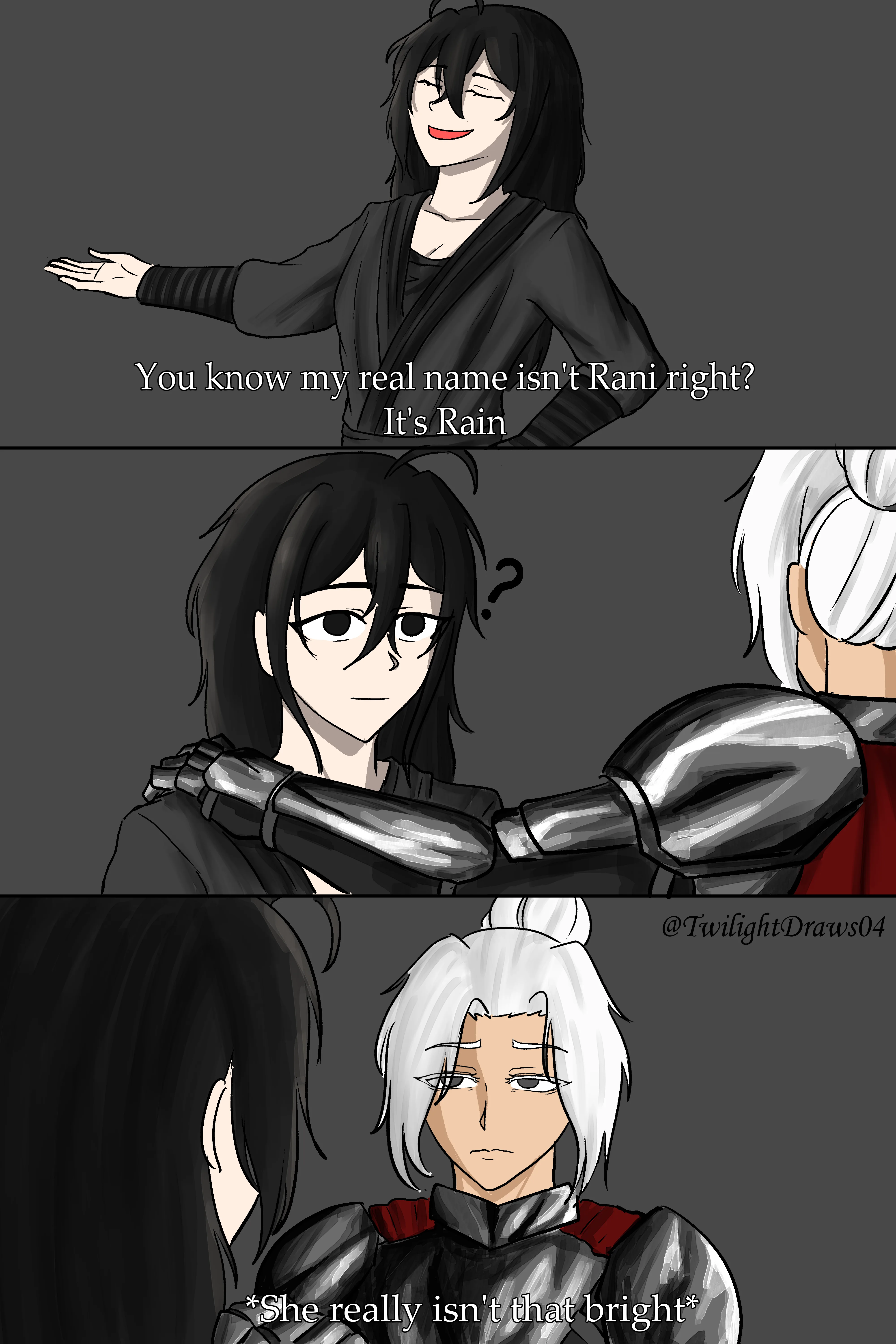 Fan art de Rain sur Reddit r/ShadowSlave (post original : 'Rain isn't the sharpest tool in the shed').